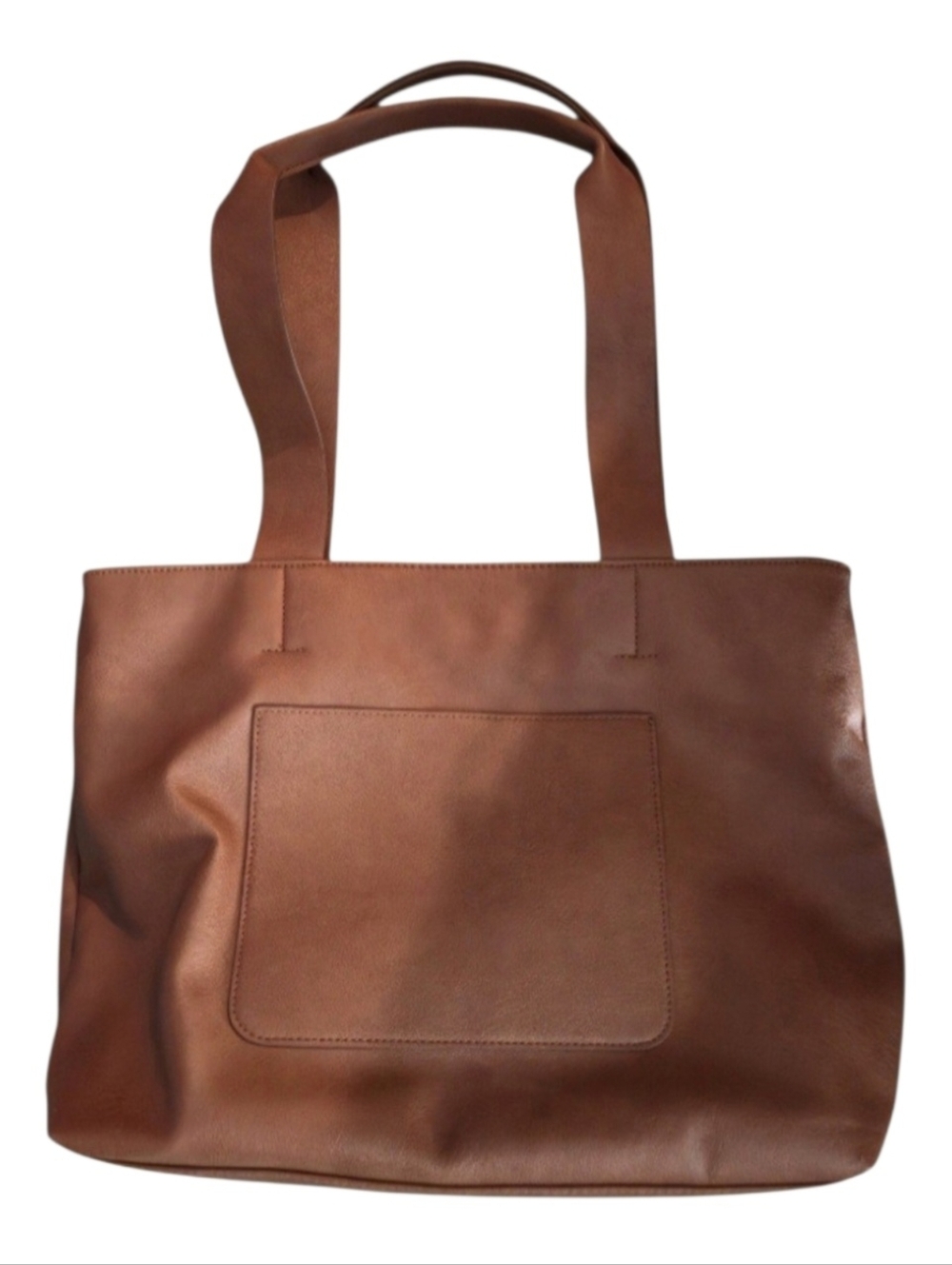 Universal Thread Brown Tote Bag w Pocket outside and Inside, Leather Style.